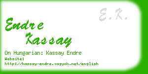 endre kassay business card